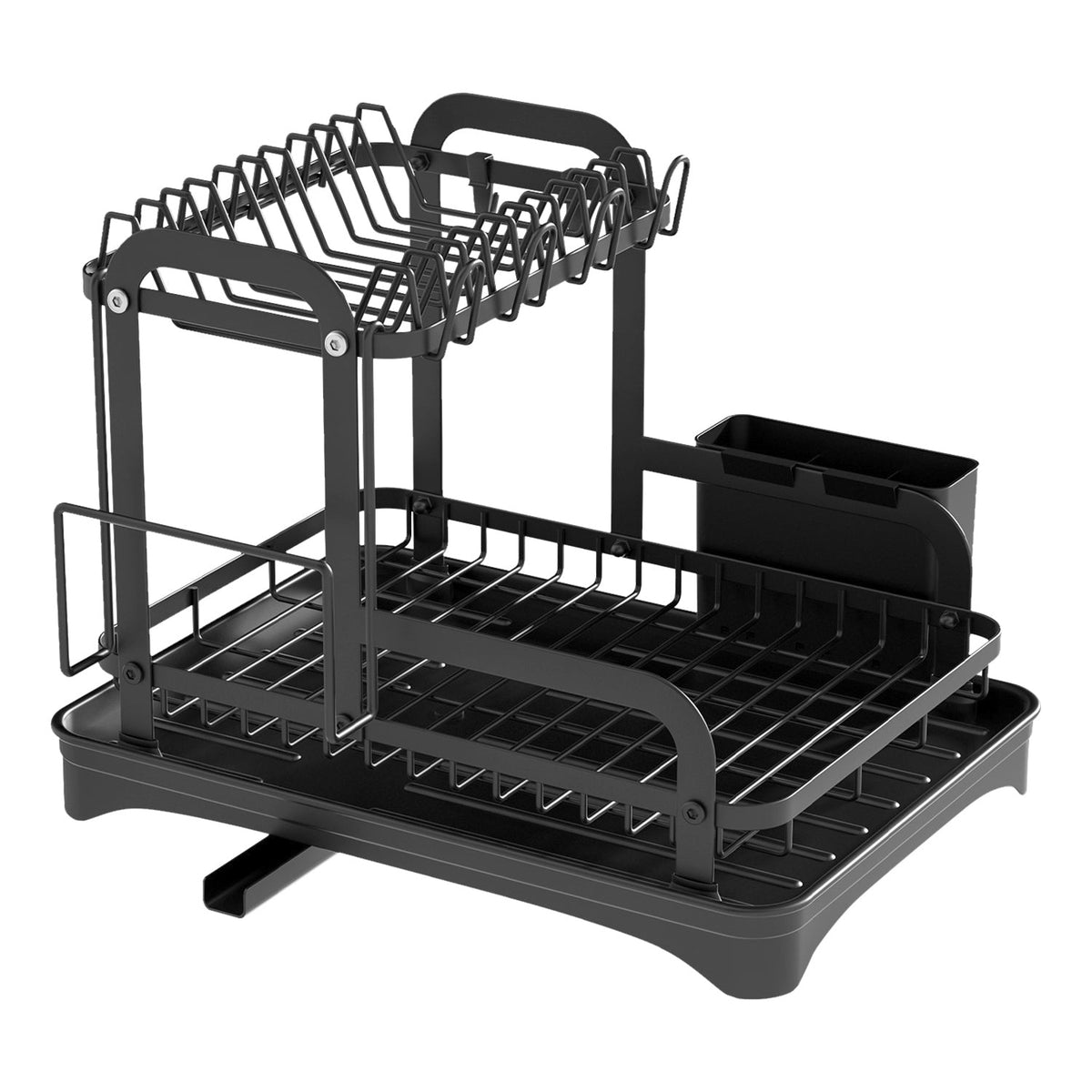 1Pc 2-Tier Dish Drying Rack For Kitchen Counter Space Saving