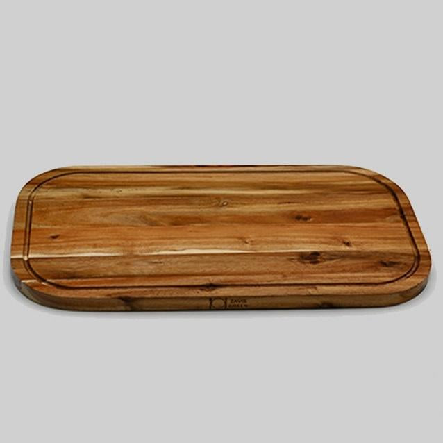Zavis Green Acacia Wood Serving Rounded Cutting Board With Juice