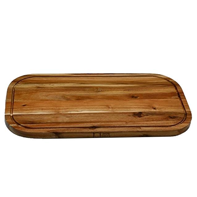 Zavis Green Acacia Wood Serving Rounded Cutting Board With Juice
