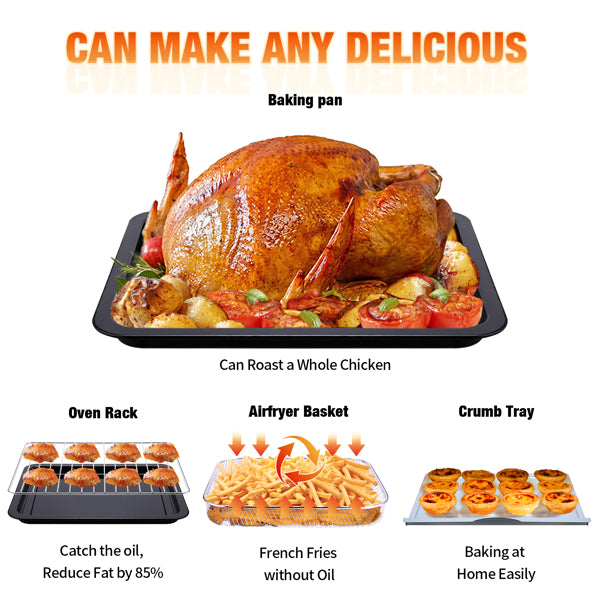 Geek Chef Air Fryer Toaster Oven Combo Stainless Steel Silver