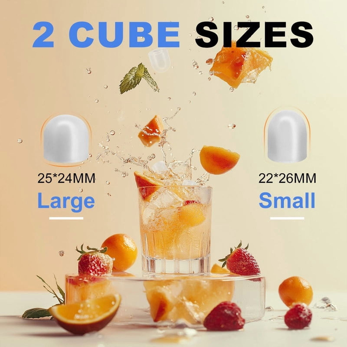 Countertop Ice Maker, 9 Bullet Ice Cubes in 6 Mins, 26lbs/24H, w/