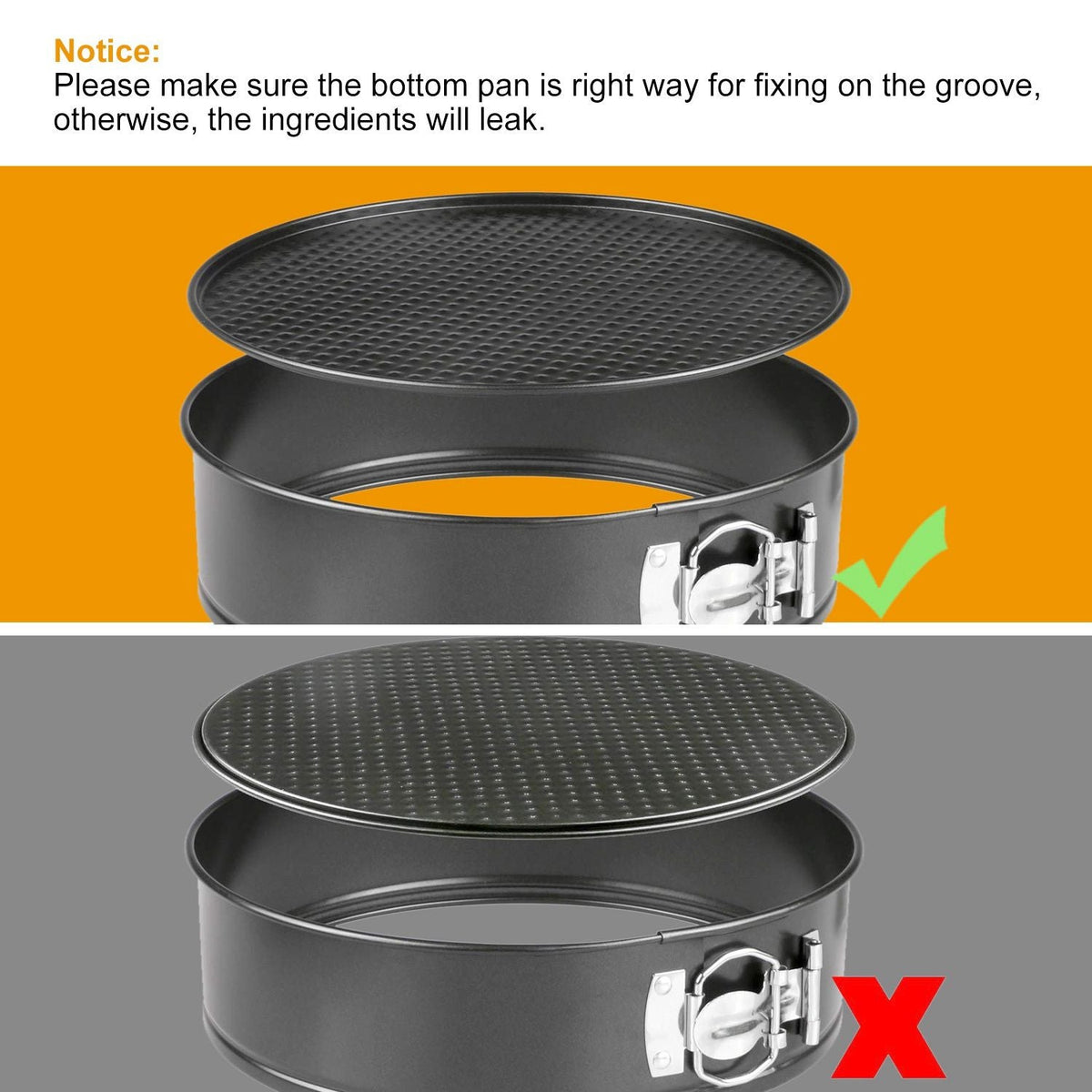 Non Stick Springform Cake Pan Leakproof 9in 10in 11in Bakeware Pan