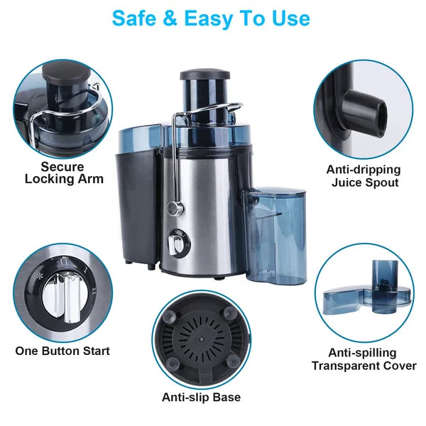 1000W Centrifugal Juicer Juice Extractor With 2 Speeds 3.6in Wide Feed