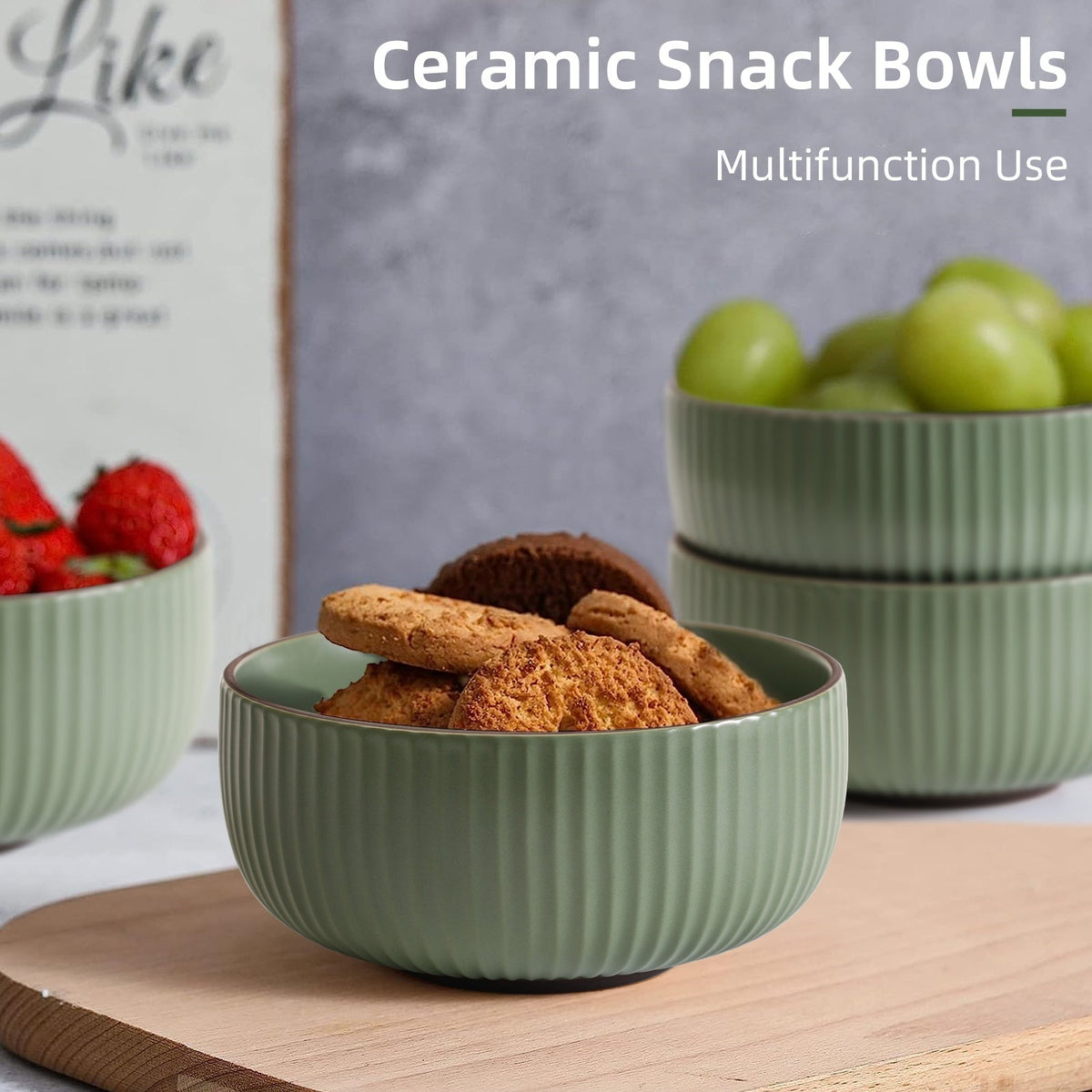 Ceramic Bowls For Kitchen, 46oz Bowl Set Of 4 For Cereal, Salad, Pasta
