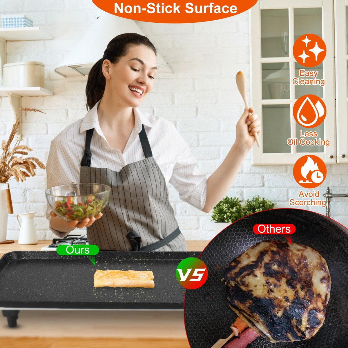 1Pc Electric Barbecue Grill Hot Plate Cooking BBQ Griddle Non Stick
