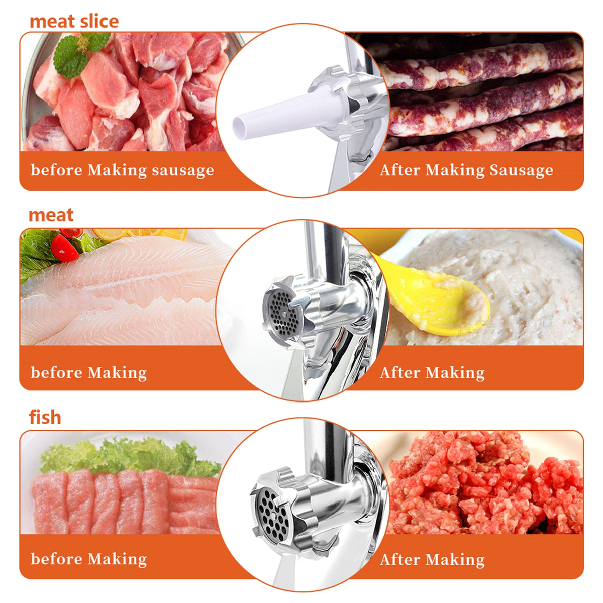 Electric Meat Grinder Sausage Stuffer Maker with Handle