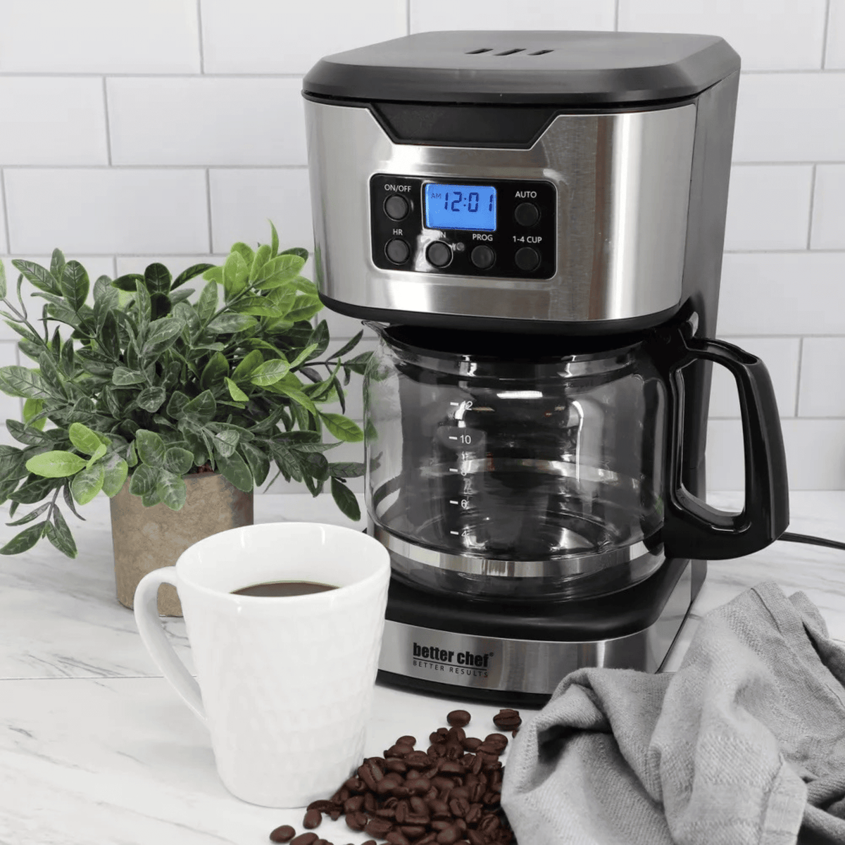 Better Chef 12-Cup Programmable Coffee Maker with Stainless Steel