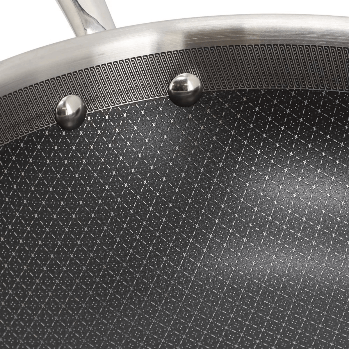 Better Chef 12.5-Inch 3-Ply Stainless Steel Nonstick Wok with Lid